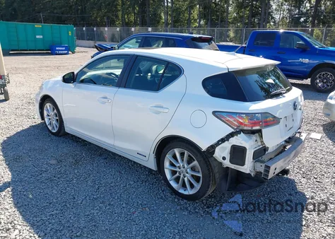 2012 Lexus Ct 200H Premium из США, поврежденный, VIN JTHKD5BH8C2072777